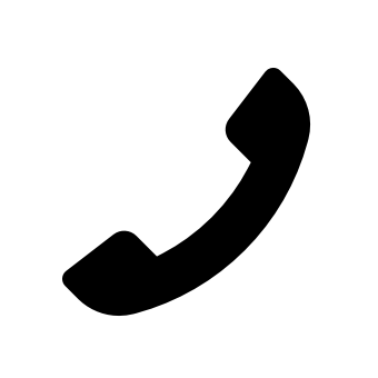 Black and white icon of telephone.